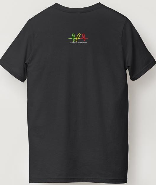 Reggae-Inspired Song Lyrics Design "You can't run away from yourself"- Black Short Sleeve