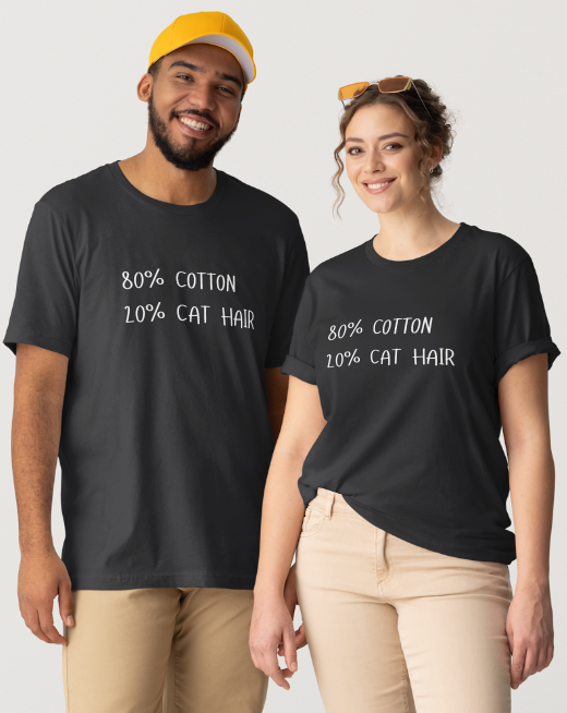 80_20 (CAT HAIR) Design - Black or Gray Short Sleeve