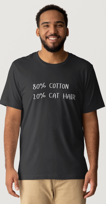 80_20 (CAT HAIR) Design - Black or Gray Short Sleeve