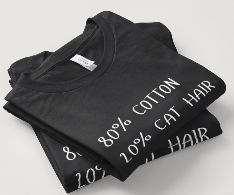 80_20 (CAT HAIR) Design - Black or Gray Short Sleeve