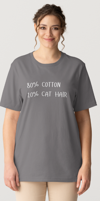 80_20 (CAT HAIR) Design - Black or Gray Short Sleeve