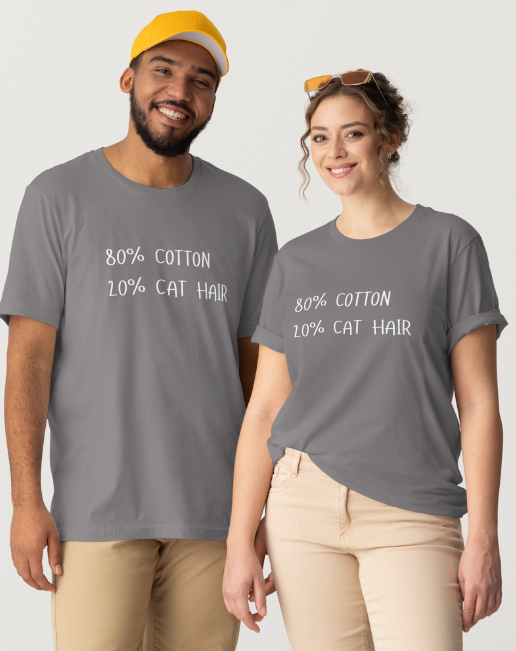 80_20 (CAT HAIR) Design - Black or Gray Short Sleeve