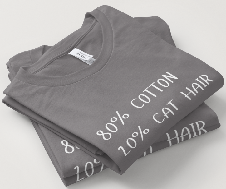 80_20 (CAT HAIR) Design - Black or Gray Short Sleeve