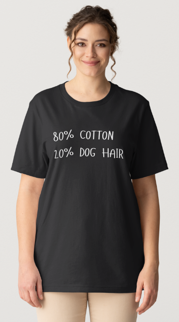 80_20 Dog Hair Design - Black or Gray Short Sleeve