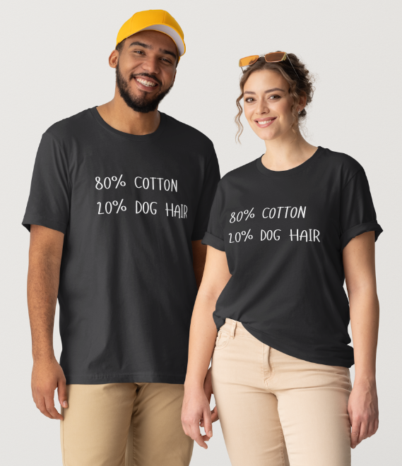 80_20 Dog Hair Design - Black or Gray Short Sleeve