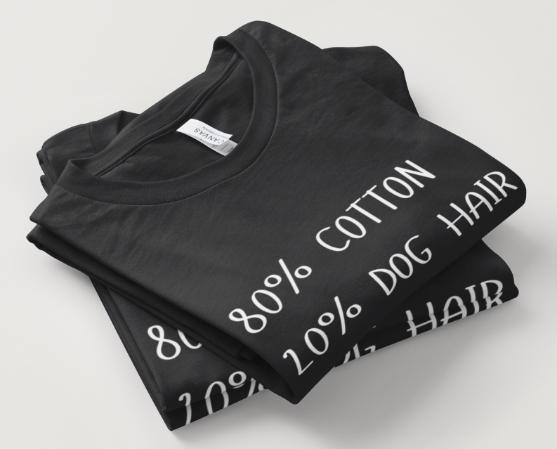80_20 Dog Hair Design - Black or Gray Short Sleeve
