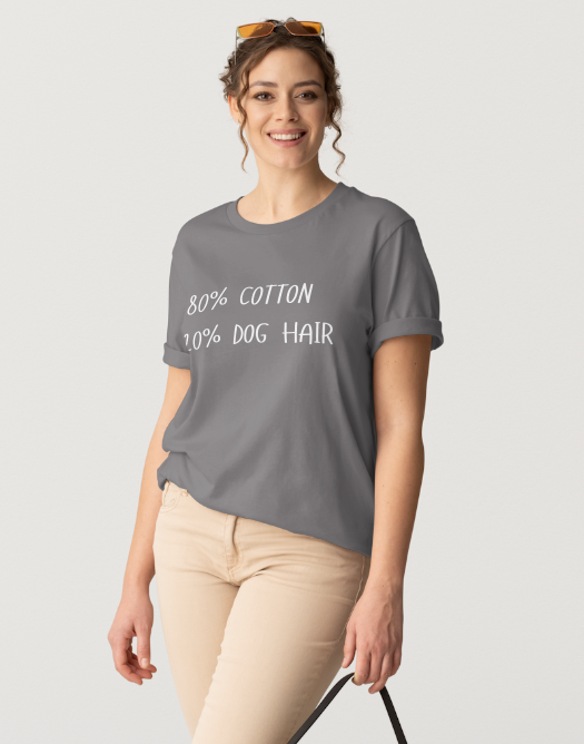 80_20 Dog Hair Design - Black or Gray Short Sleeve