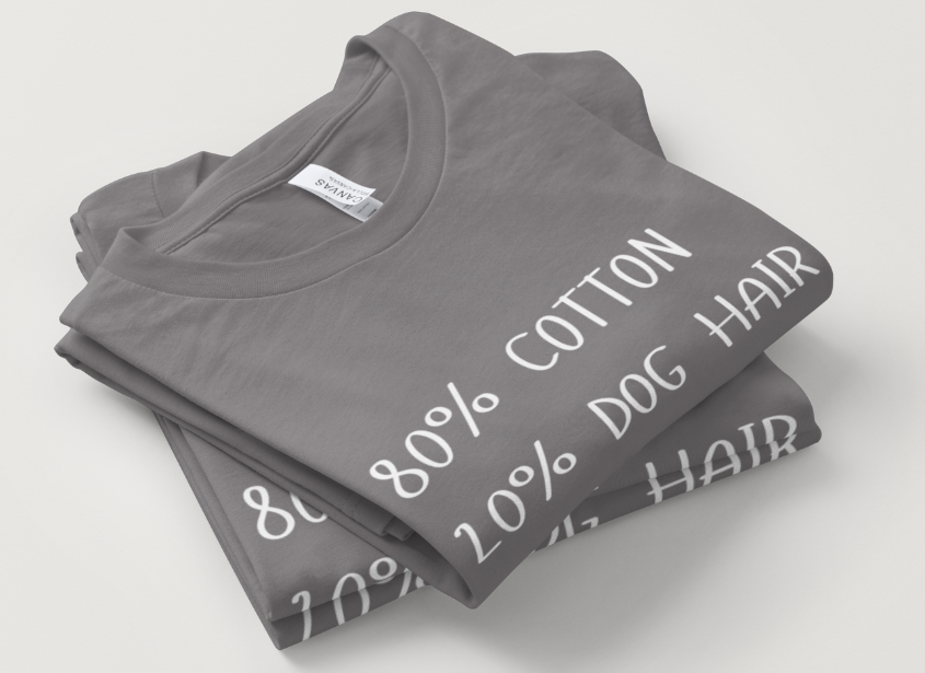80_20 Dog Hair Design - Black or Gray Short Sleeve