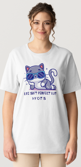 Life is Perfect (CAT) - White or Tan Short Sleeve