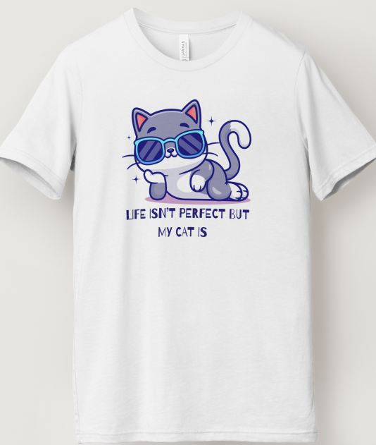 Life is Perfect (CAT) - White or Tan Short Sleeve