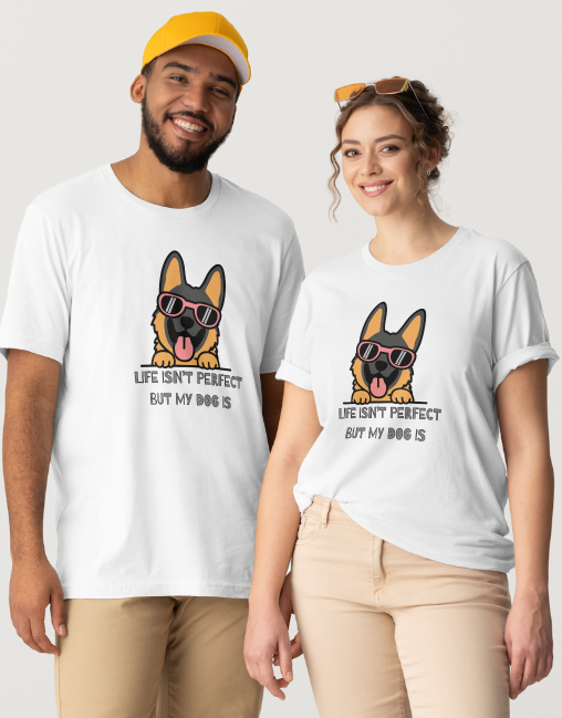 Life is Perfect (DOG) Design - White or Tan Short Sleeve