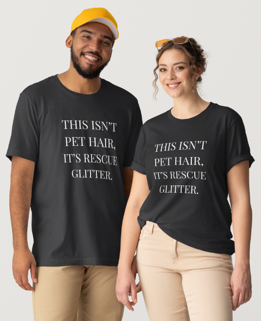 Rescue Glitter Design - Black or Gray Short Sleeve