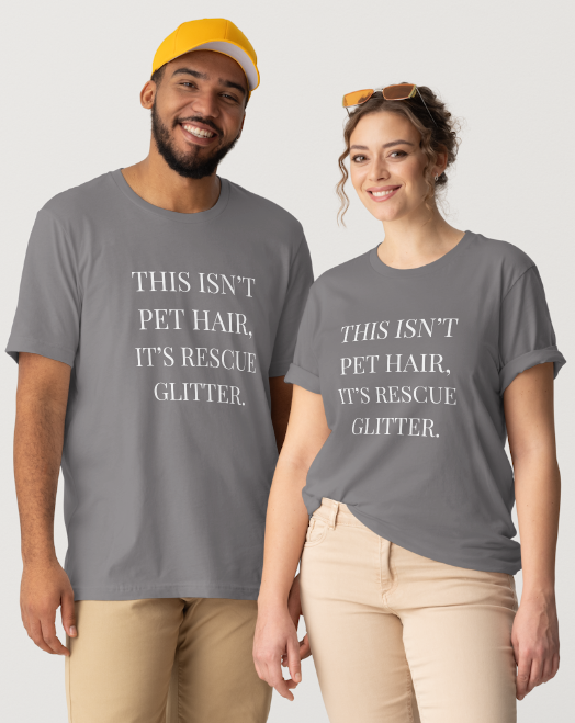 Rescue Glitter Design - Black or Gray Short Sleeve