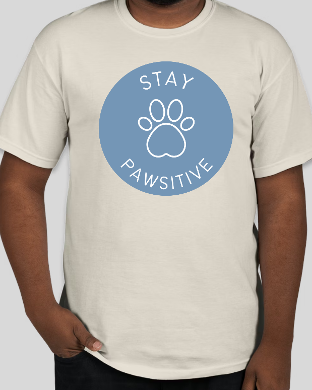 Stay Pawsitive Design - Tan Short Sleeve